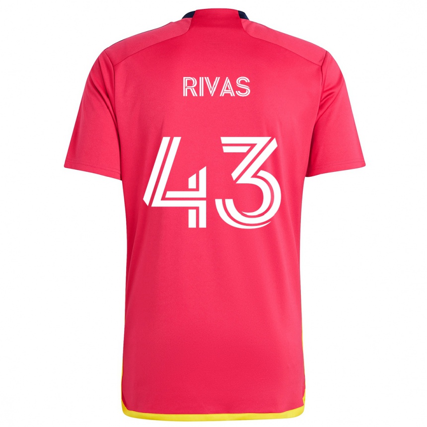 Niño Fútbol Camiseta Sergio Rivas #43 Rojo Azul 1ª Equipación 2024/25 Perú