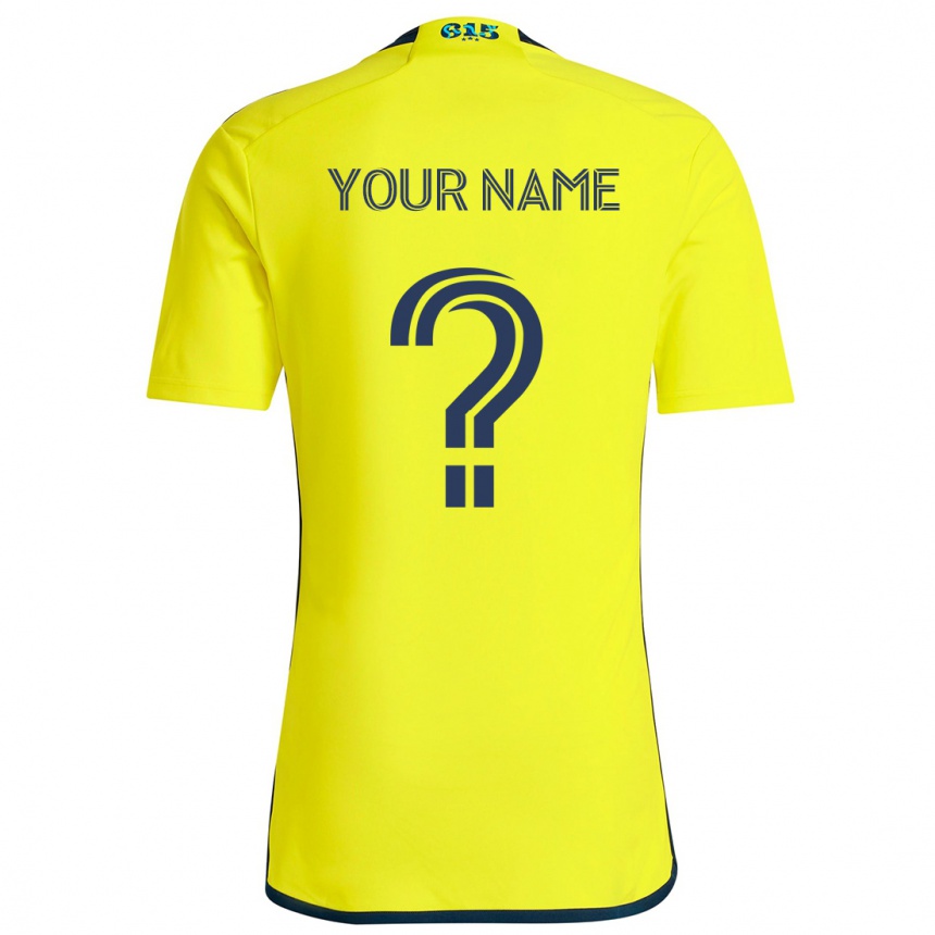 Niño Fútbol Camiseta Su Nombre #0 Amarillo Azul 1ª Equipación 2024/25 Perú