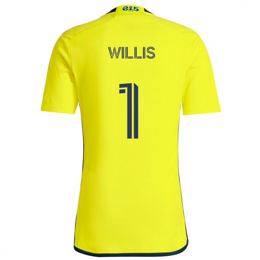 Niño Fútbol Camiseta Joe Willis #1 Amarillo Azul 1ª Equipación 2024/25 Perú