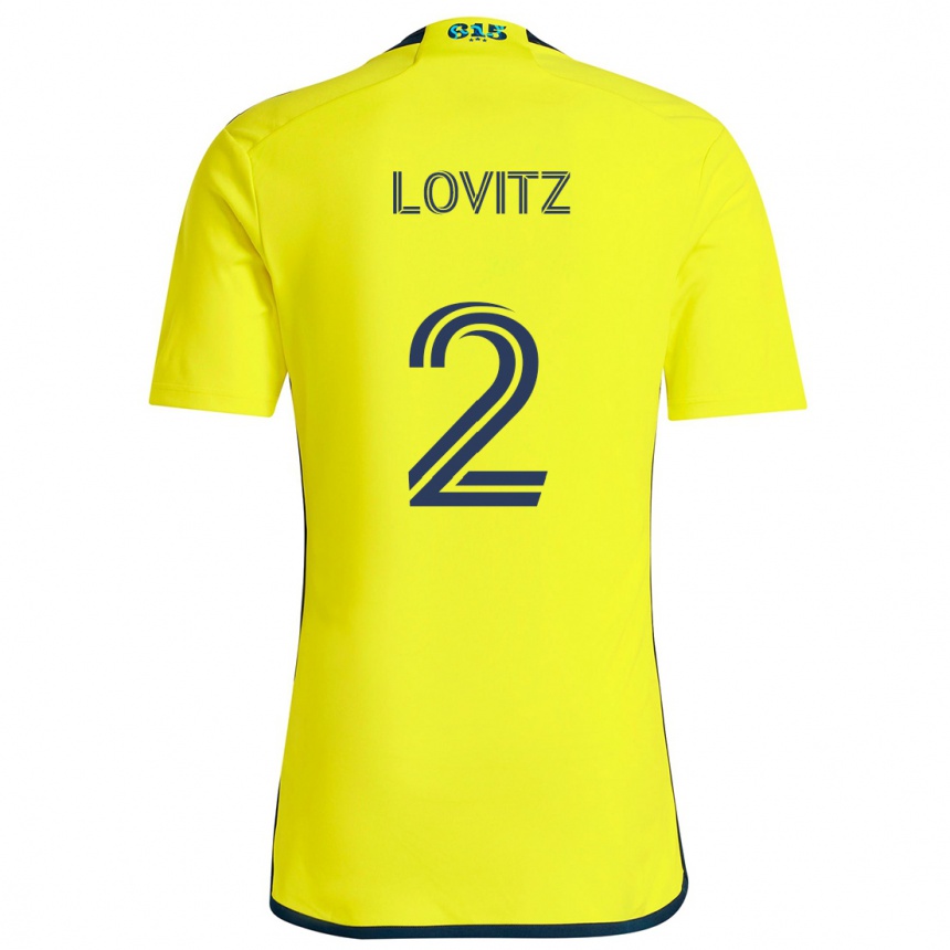 Niño Fútbol Camiseta Daniel Lovitz #2 Amarillo Azul 1ª Equipación 2024/25 Perú