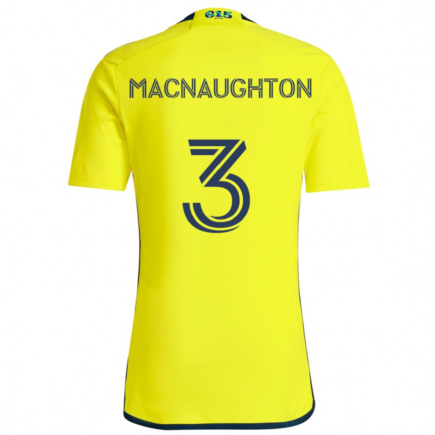 Niño Fútbol Camiseta Lukas Macnaughton #3 Amarillo Azul 1ª Equipación 2024/25 Perú