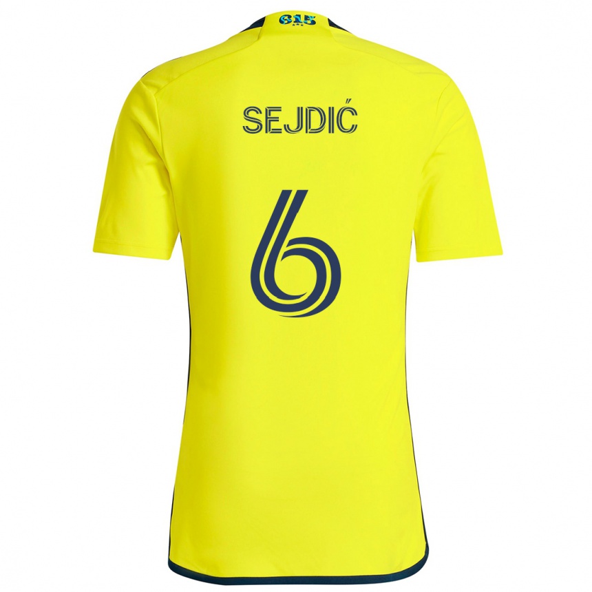 Niño Fútbol Camiseta Amar Sejdić #6 Amarillo Azul 1ª Equipación 2024/25 Perú