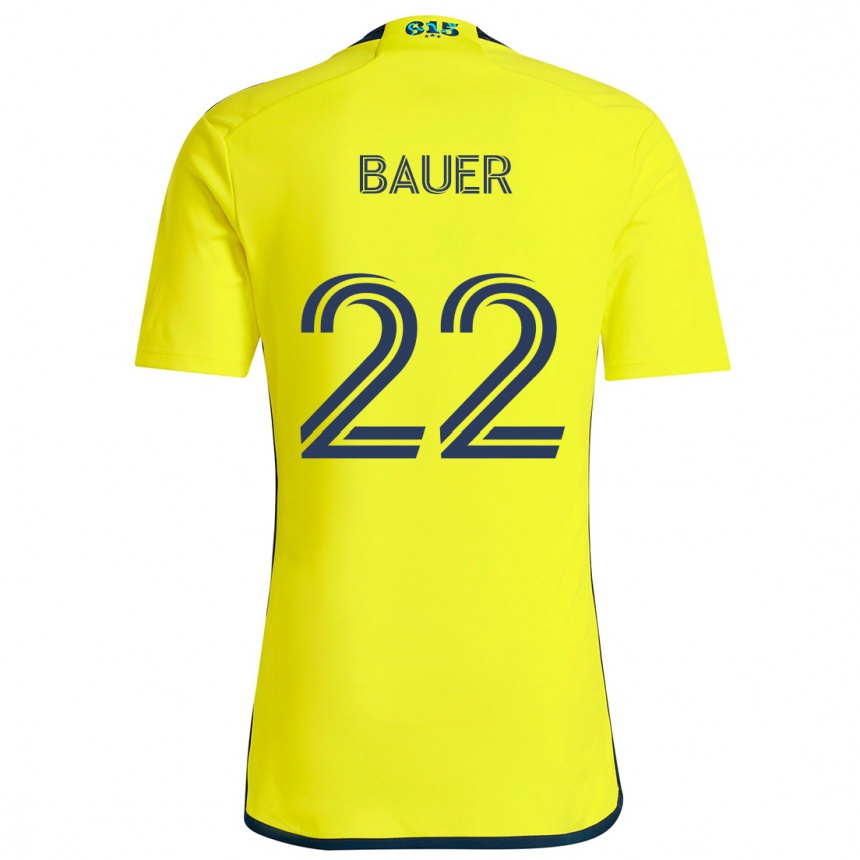 Niño Fútbol Camiseta Josh Bauer #22 Amarillo Azul 1ª Equipación 2024/25 Perú