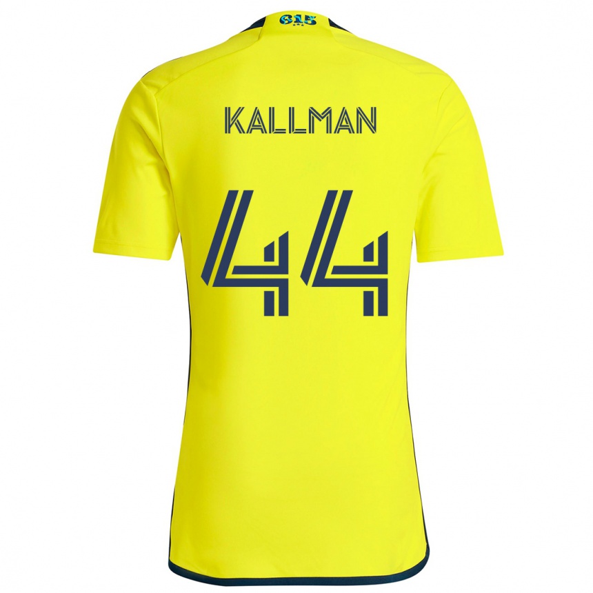 Niño Fútbol Camiseta Brent Kallman #44 Amarillo Azul 1ª Equipación 2024/25 Perú