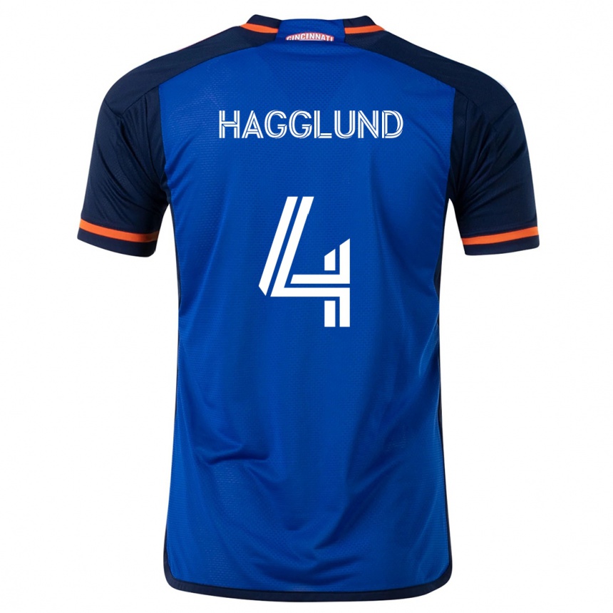 Niño Fútbol Camiseta Nick Hagglund #4 Azul Blanco 1ª Equipación 2024/25 Perú