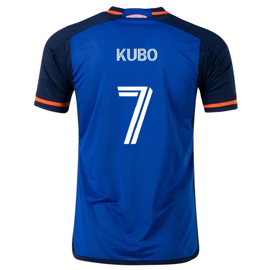 Niño Fútbol Camiseta Yuya Kubo #7 Azul Blanco 1ª Equipación 2024/25 Perú