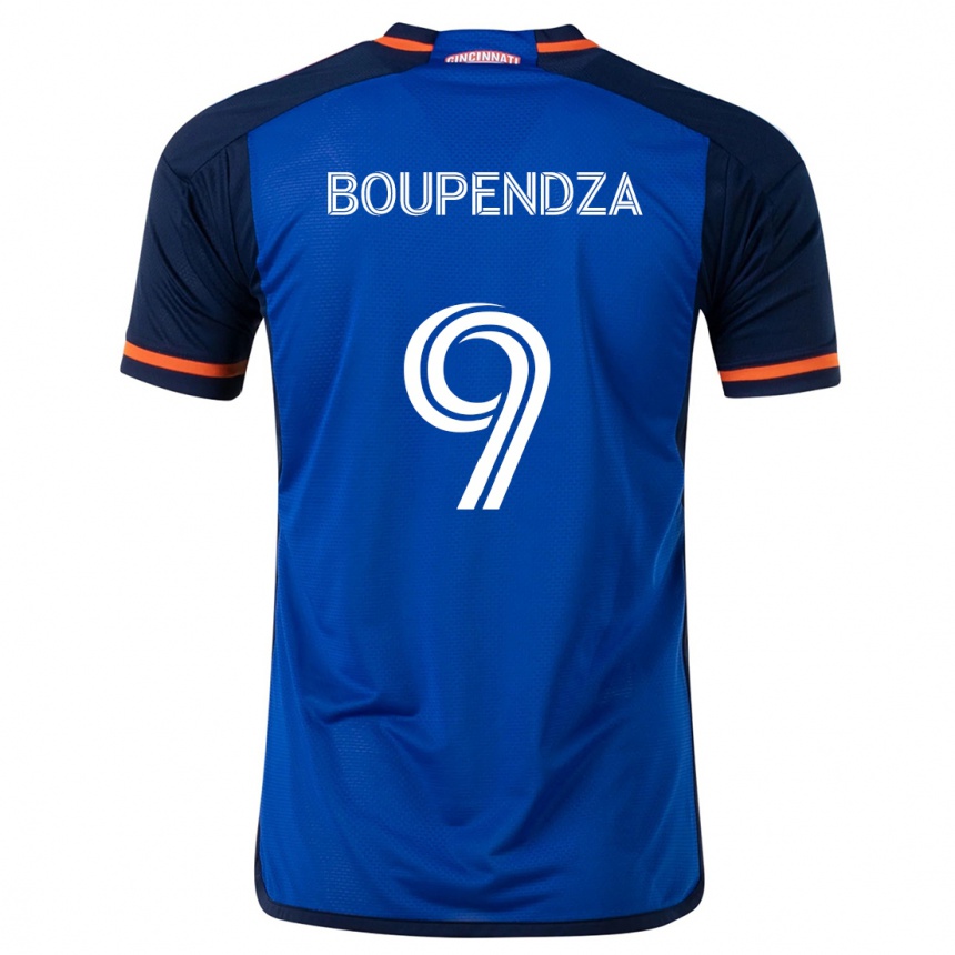 Niño Fútbol Camiseta Aaron Boupendza #9 Azul Blanco 1ª Equipación 2024/25 Perú