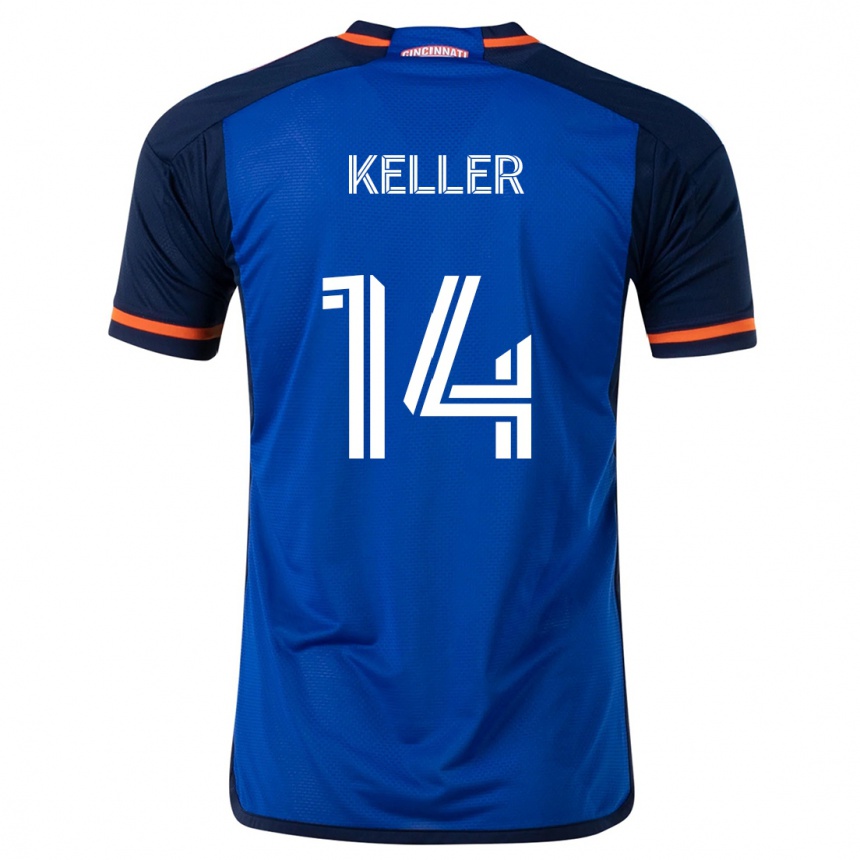 Niño Fútbol Camiseta Kipp Keller #14 Azul Blanco 1ª Equipación 2024/25 Perú