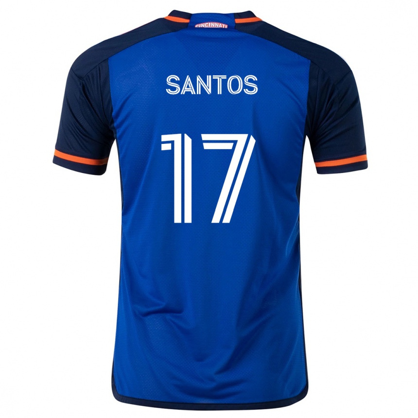 Niño Fútbol Camiseta Sergio Santos #17 Azul Blanco 1ª Equipación 2024/25 Perú