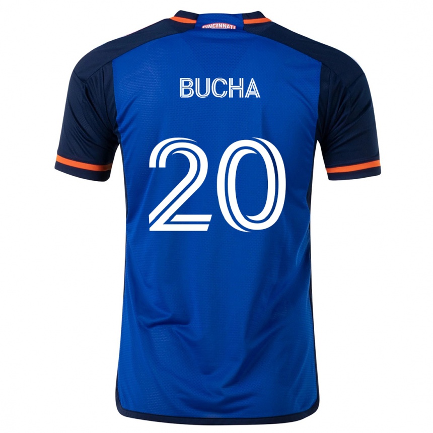 Niño Fútbol Camiseta Pavel Bucha #20 Azul Blanco 1ª Equipación 2024/25 Perú