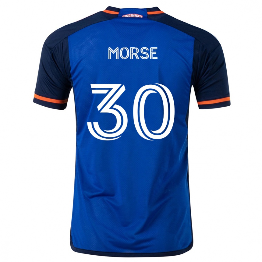 Niño Fútbol Camiseta Hunter Morse #30 Azul Blanco 1ª Equipación 2024/25 Perú