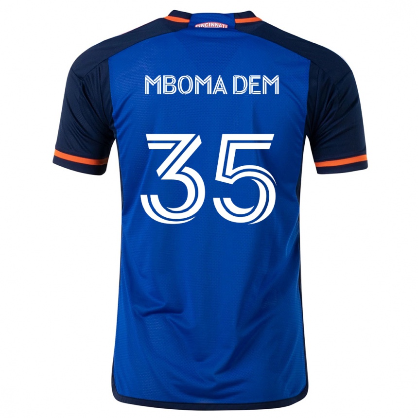 Niño Fútbol Camiseta Kenji Mboma Dem #35 Azul Blanco 1ª Equipación 2024/25 Perú