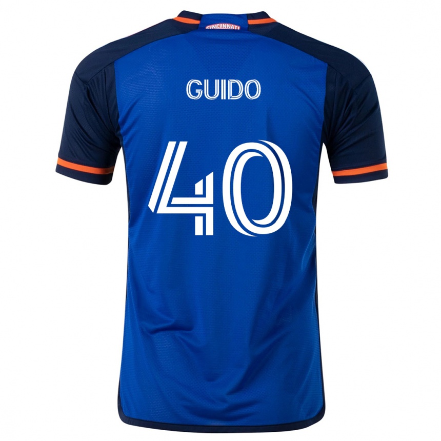 Niño Fútbol Camiseta Alejandro Guido #40 Azul Blanco 1ª Equipación 2024/25 Perú