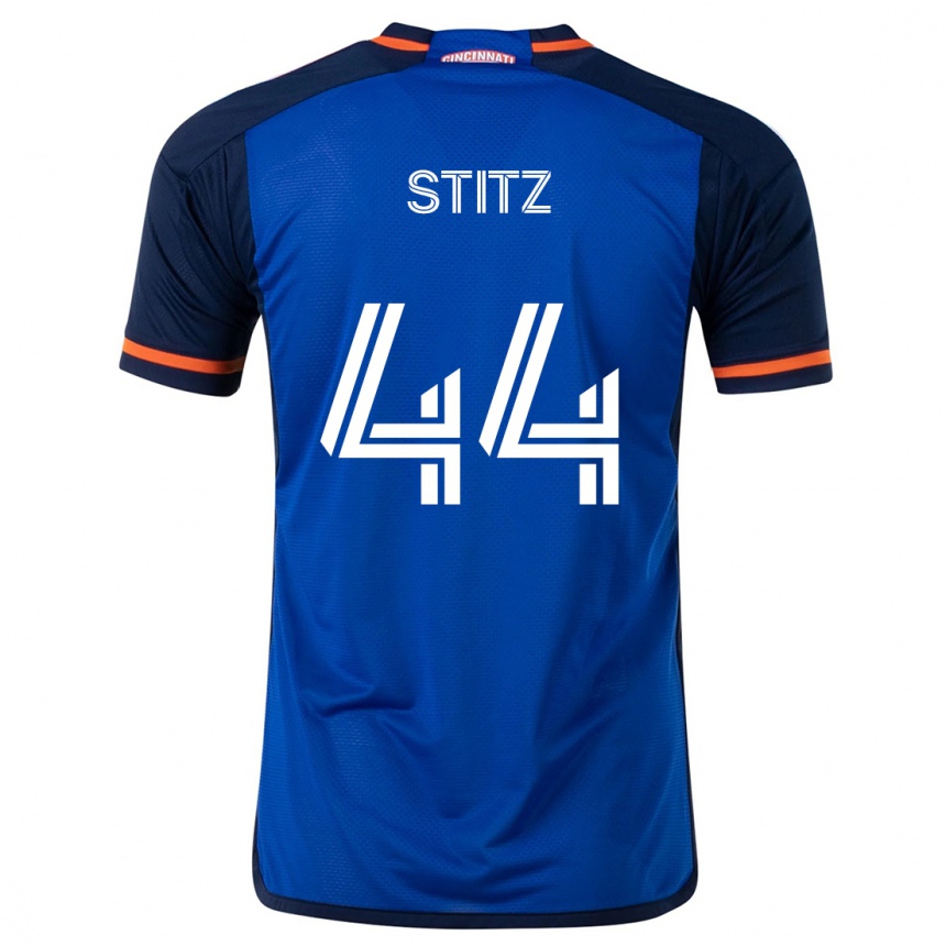 Niño Fútbol Camiseta Ben Stitz #44 Azul Blanco 1ª Equipación 2024/25 Perú