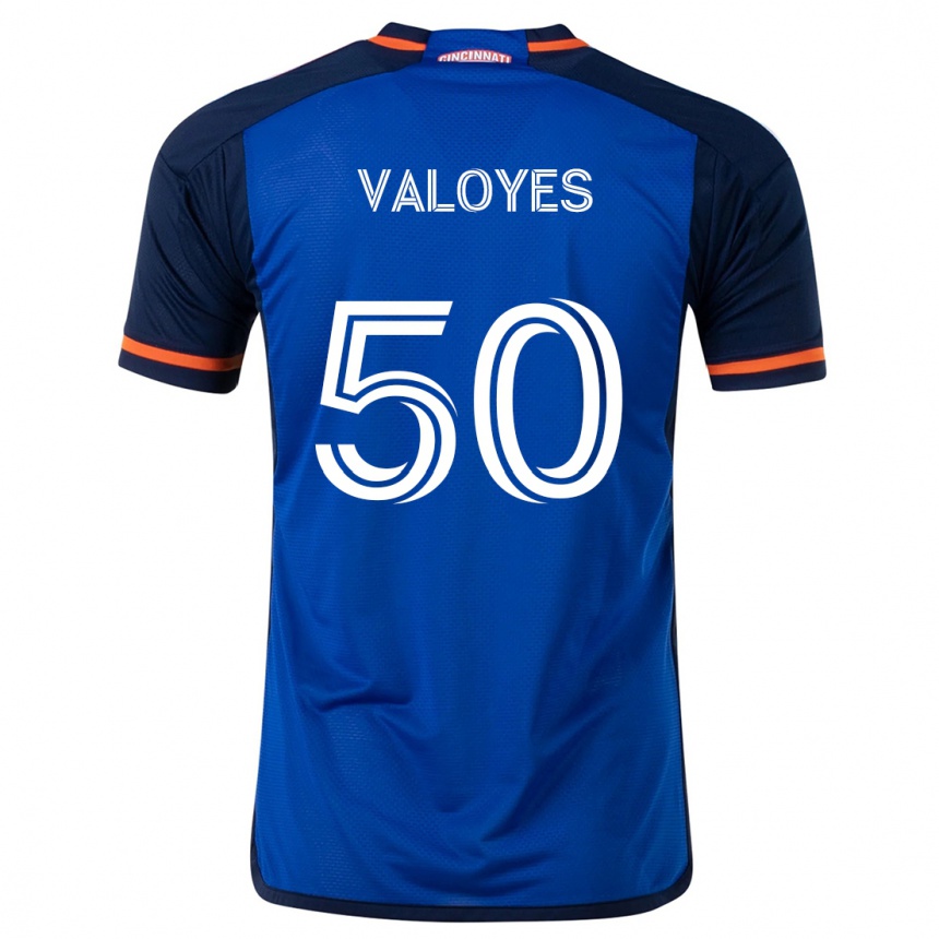 Niño Fútbol Camiseta Yeiner Valoyes #50 Azul Blanco 1ª Equipación 2024/25 Perú