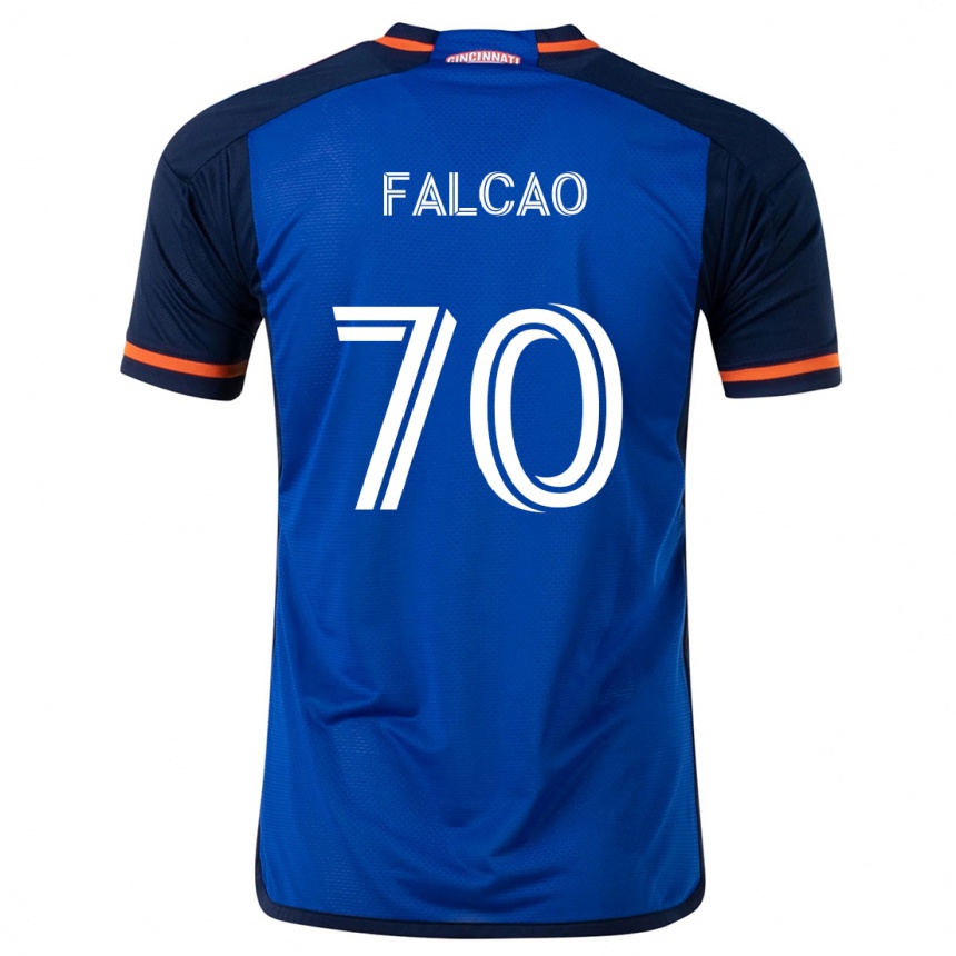 Niño Fútbol Camiseta Kiano Falcao #70 Azul Blanco 1ª Equipación 2024/25 Perú