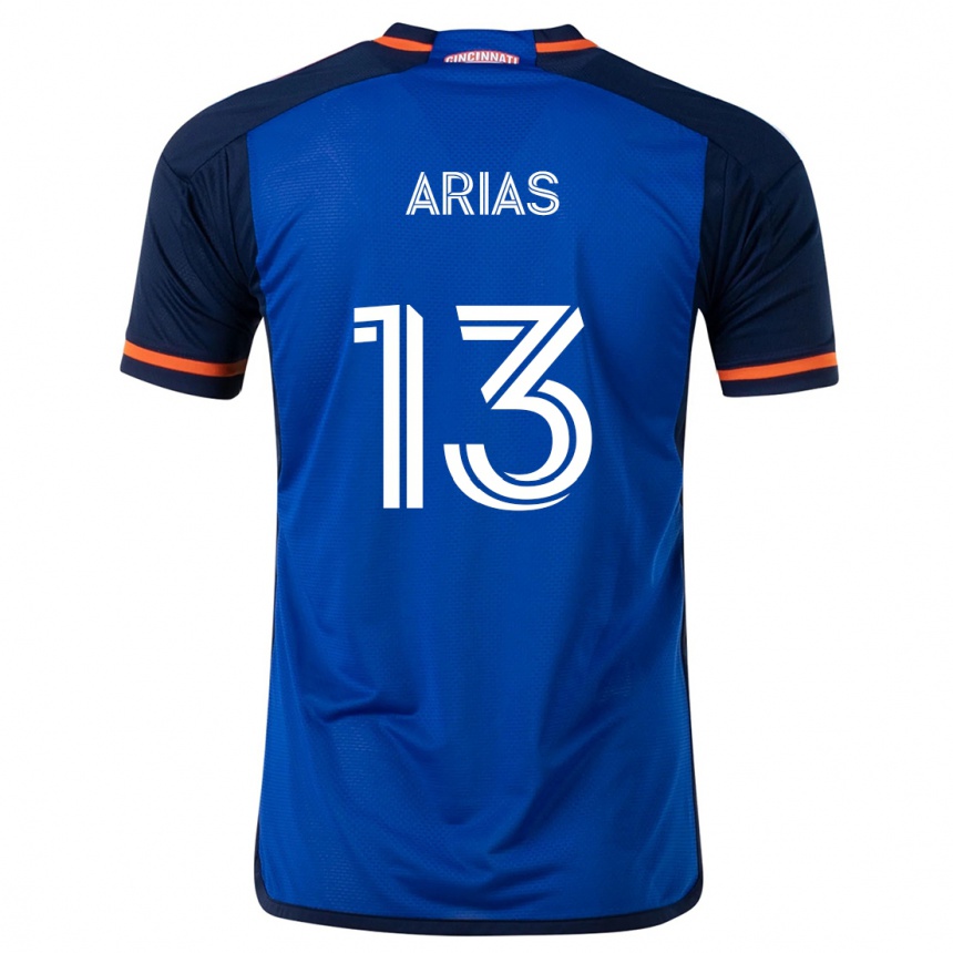 Niño Fútbol Camiseta Santiago Arias #13 Azul Blanco 1ª Equipación 2024/25 Perú