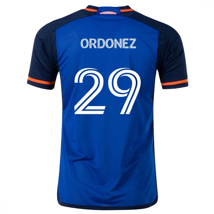 Niño Fútbol Camiseta Arquímides Ordóñez #29 Azul Blanco 1ª Equipación 2024/25 Perú