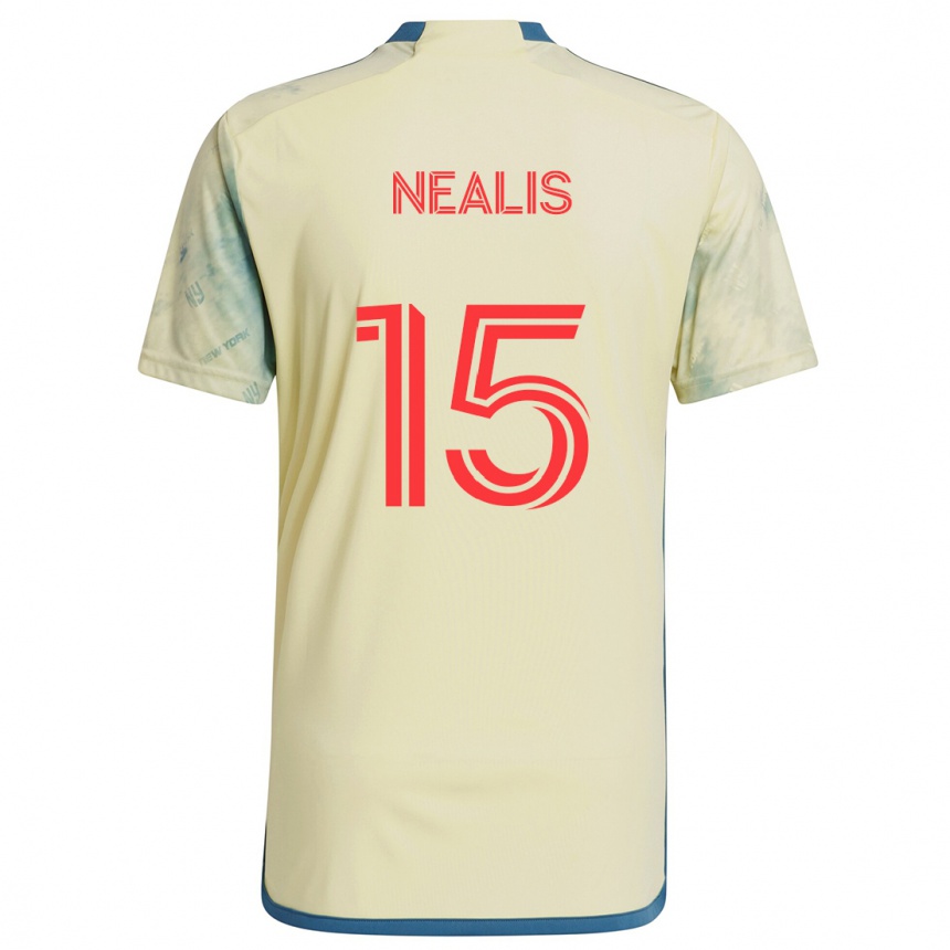 Niño Fútbol Camiseta Sean Nealis #15 Amarillo Rojo Azul 1ª Equipación 2024/25 Perú