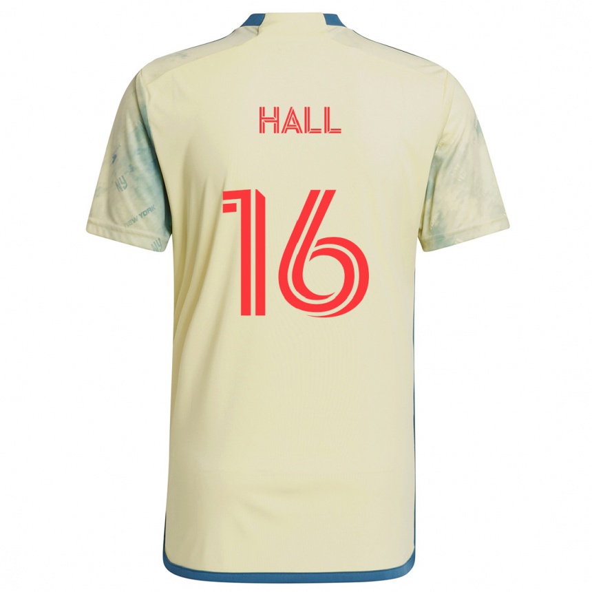 Niño Fútbol Camiseta Julian Hall #16 Amarillo Rojo Azul 1ª Equipación 2024/25 Perú