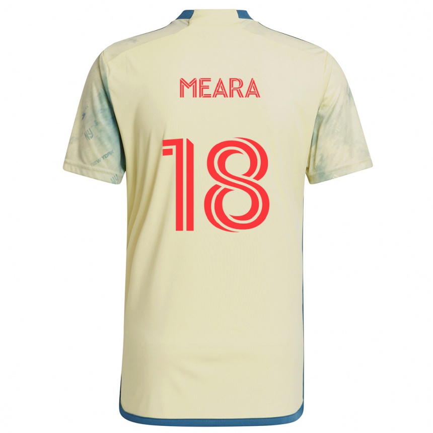 Niño Fútbol Camiseta Ryan Meara #18 Amarillo Rojo Azul 1ª Equipación 2024/25 Perú