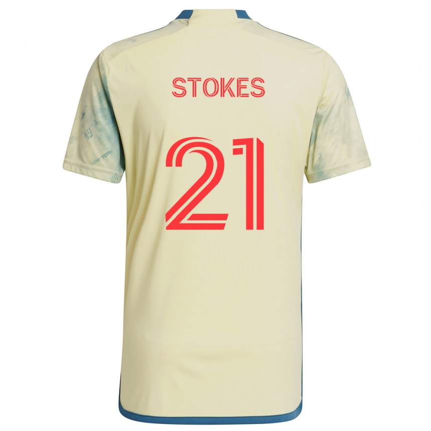 Niño Fútbol Camiseta Aidan Stokes #21 Amarillo Rojo Azul 1ª Equipación 2024/25 Perú