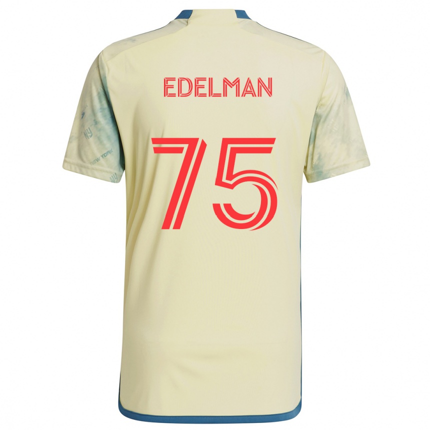 Niño Fútbol Camiseta Daniel Edelman #75 Amarillo Rojo Azul 1ª Equipación 2024/25 Perú