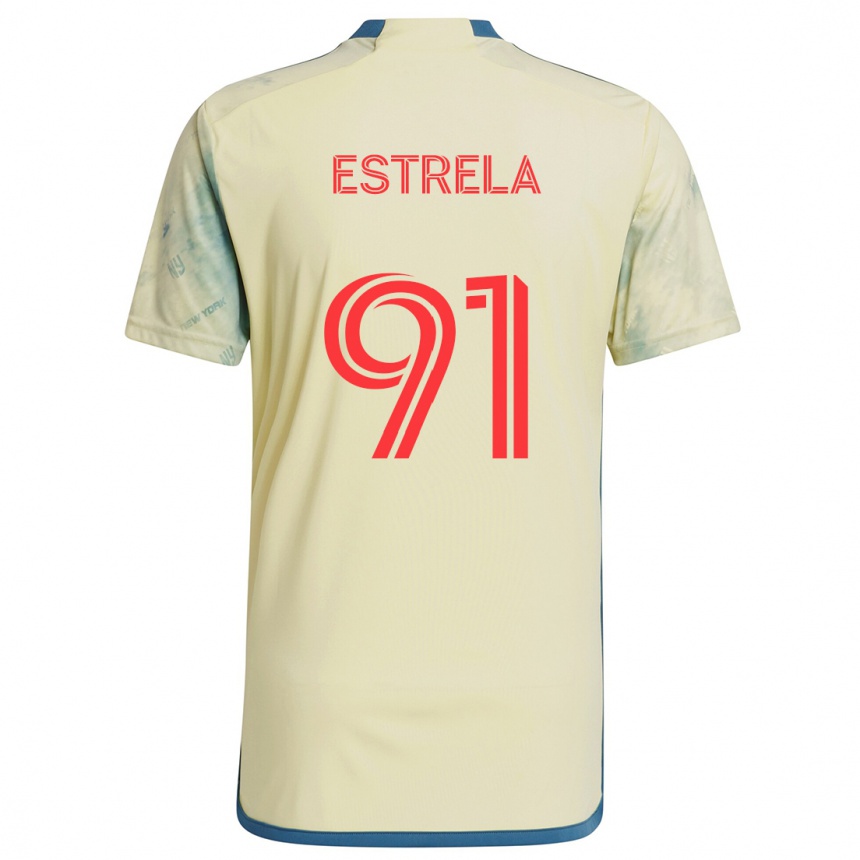 Niño Fútbol Camiseta Bento Estrela #91 Amarillo Rojo Azul 1ª Equipación 2024/25 Perú