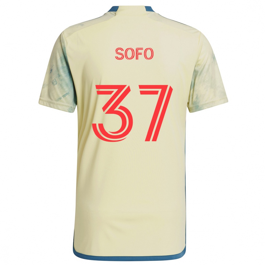 Niño Fútbol Camiseta Mohammed Sofo #37 Amarillo Rojo Azul 1ª Equipación 2024/25 Perú