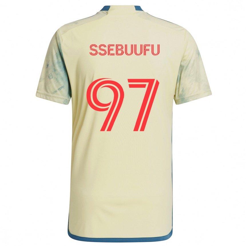 Niño Fútbol Camiseta Frank Ssebuufu #97 Amarillo Rojo Azul 1ª Equipación 2024/25 Perú