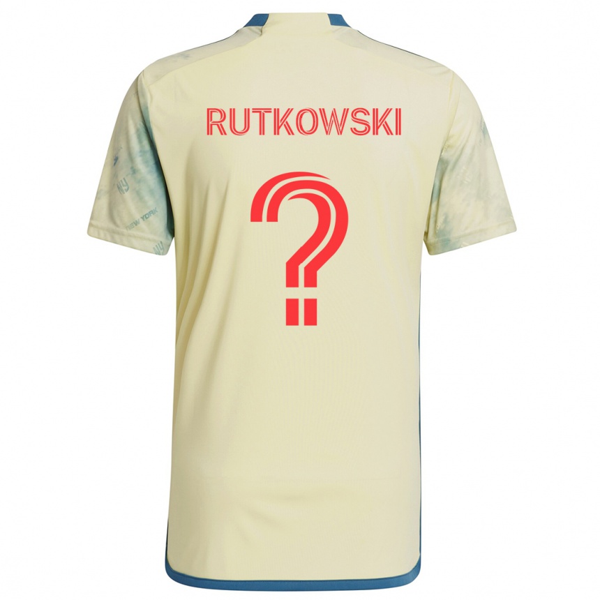 Niño Fútbol Camiseta Alan Rutkowski #0 Amarillo Rojo Azul 1ª Equipación 2024/25 Perú