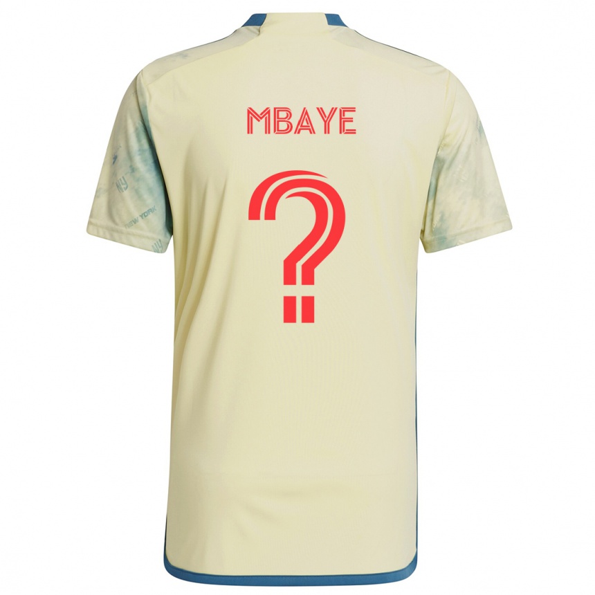 Niño Fútbol Camiseta Astin Mbaye #0 Amarillo Rojo Azul 1ª Equipación 2024/25 Perú