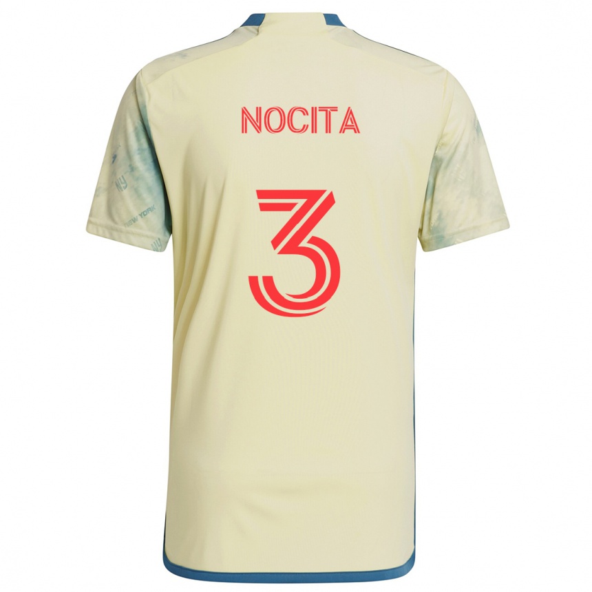 Niño Fútbol Camiseta Matthew Nocita #3 Amarillo Rojo Azul 1ª Equipación 2024/25 Perú