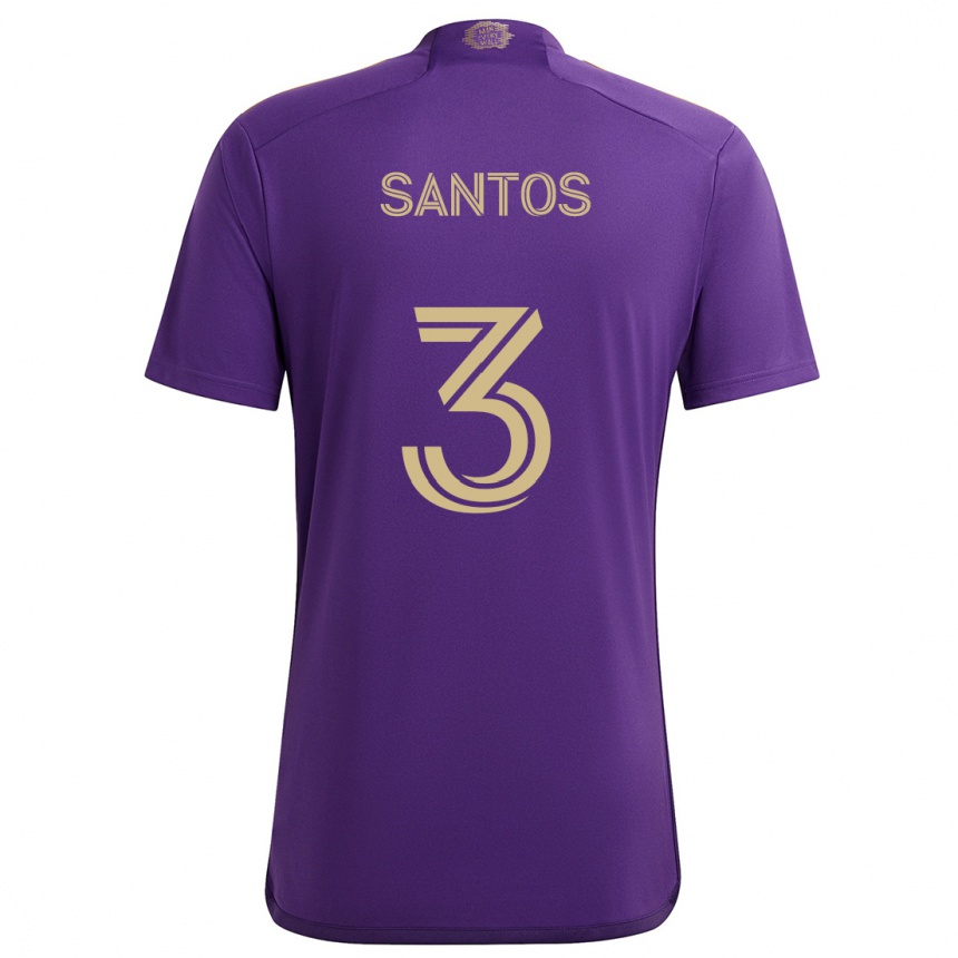 Niño Fútbol Camiseta Rafael Santos #3 Púrpura Amarillo 1ª Equipación 2024/25 Perú