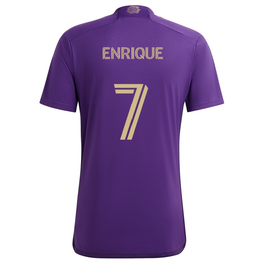 Niño Fútbol Camiseta Ramiro Enrique #7 Púrpura Amarillo 1ª Equipación 2024/25 Perú