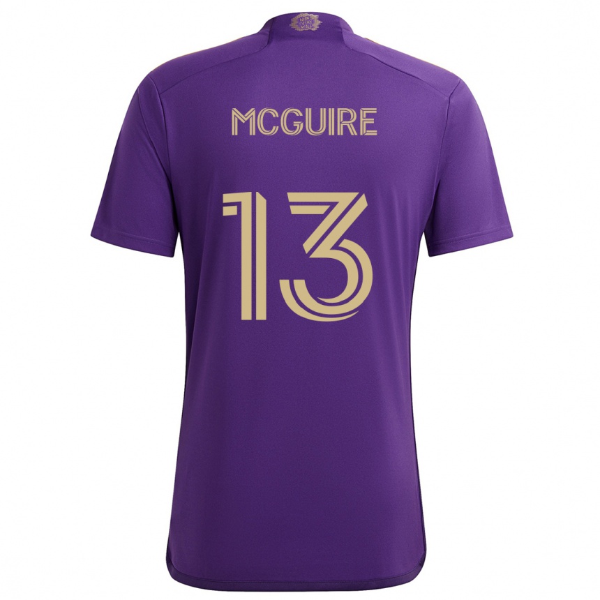 Niño Fútbol Camiseta Duncan Mcguire #13 Púrpura Amarillo 1ª Equipación 2024/25 Perú