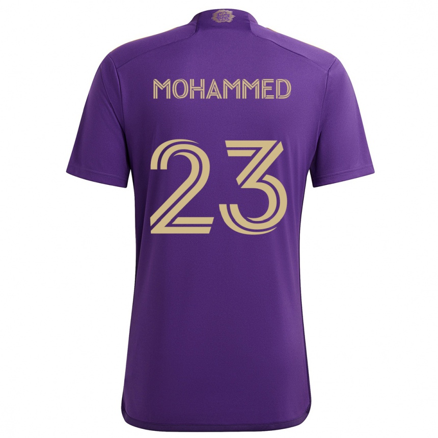 Niño Fútbol Camiseta Shak Mohammed #23 Púrpura Amarillo 1ª Equipación 2024/25 Perú