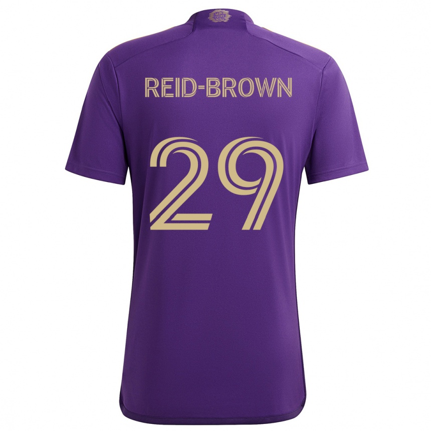 Niño Fútbol Camiseta Tahir Reid-Brown #29 Púrpura Amarillo 1ª Equipación 2024/25 Perú