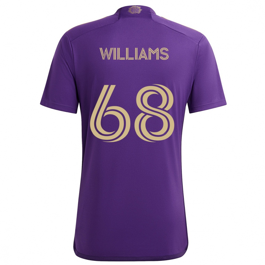 Niño Fútbol Camiseta Thomas Williams #68 Púrpura Amarillo 1ª Equipación 2024/25 Perú