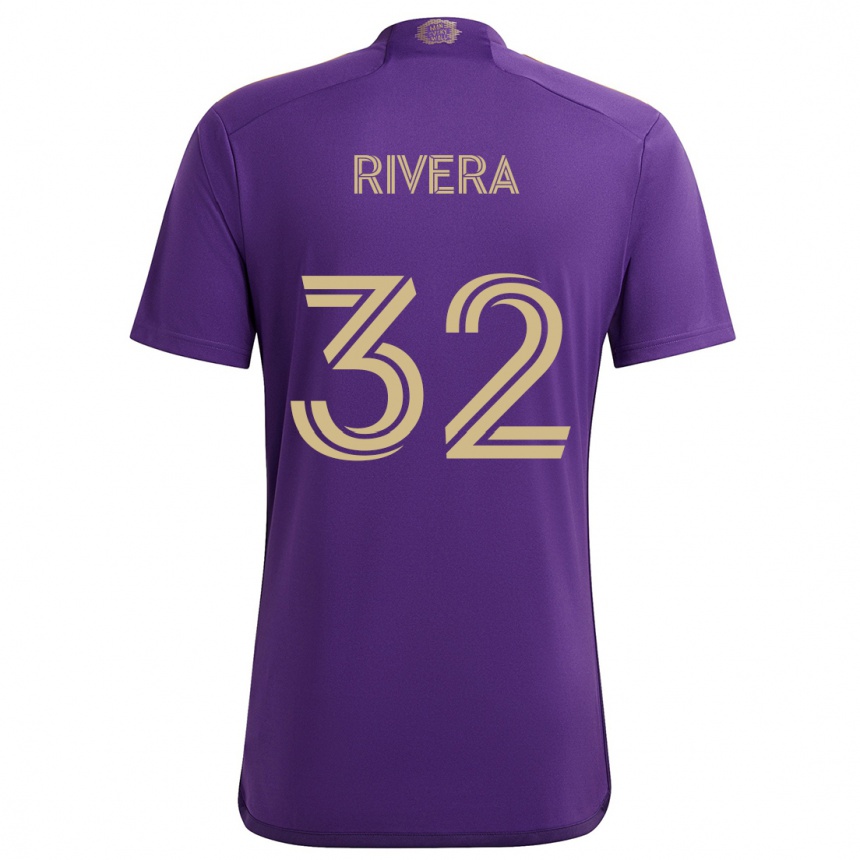 Niño Fútbol Camiseta Wilfredo Rivera #32 Púrpura Amarillo 1ª Equipación 2024/25 Perú