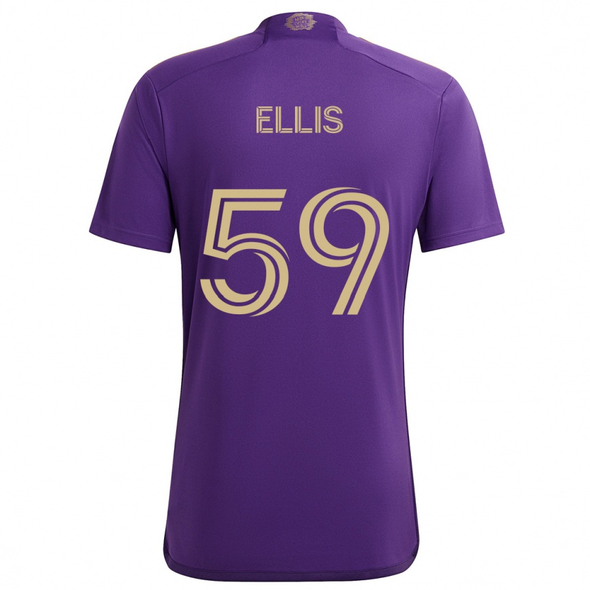 Niño Fútbol Camiseta Justin Ellis #59 Púrpura Amarillo 1ª Equipación 2024/25 Perú