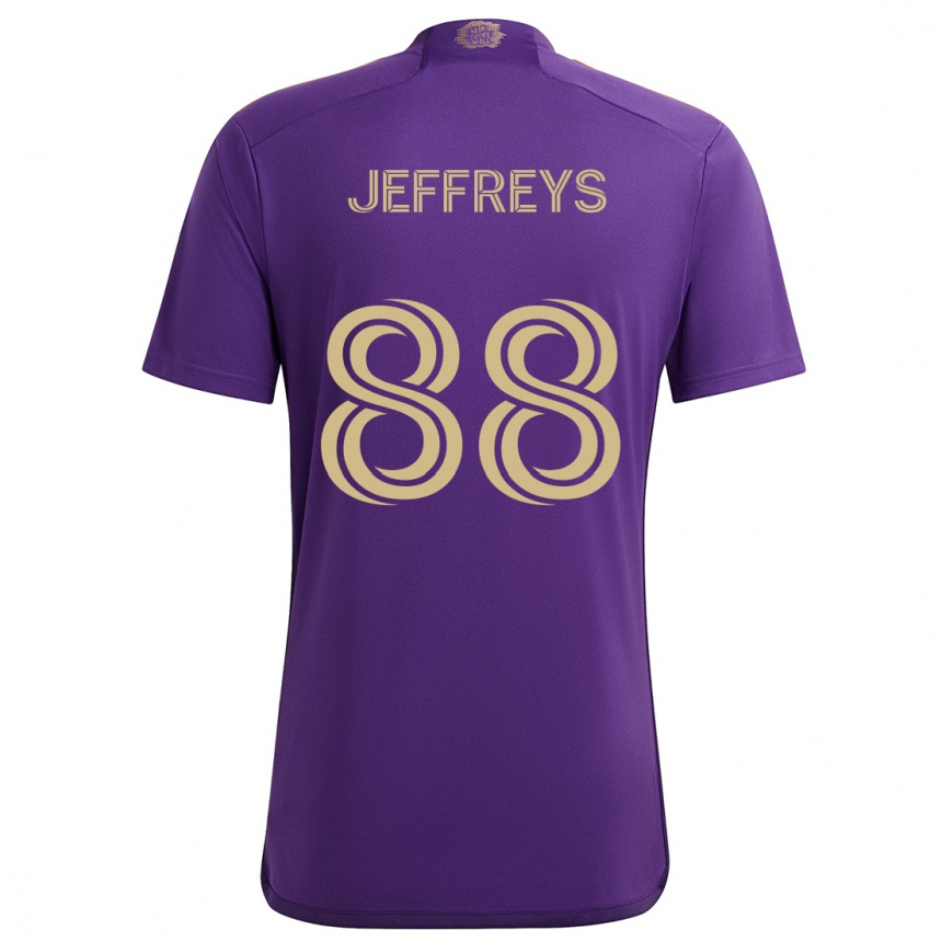 Niño Fútbol Camiseta Tj Jeffreys #88 Púrpura Amarillo 1ª Equipación 2024/25 Perú