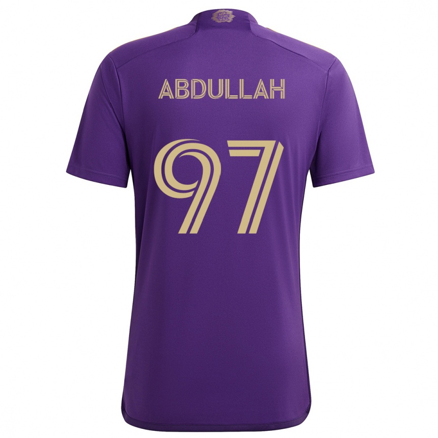 Niño Fútbol Camiseta Majed Abdullah #97 Púrpura Amarillo 1ª Equipación 2024/25 Perú