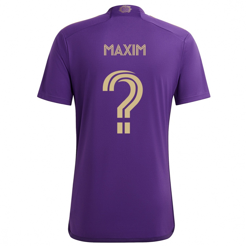 Niño Fútbol Camiseta Luca Maxim #0 Púrpura Amarillo 1ª Equipación 2024/25 Perú