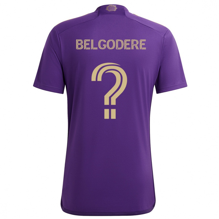 Niño Fútbol Camiseta Matthew Belgodere #0 Púrpura Amarillo 1ª Equipación 2024/25 Perú