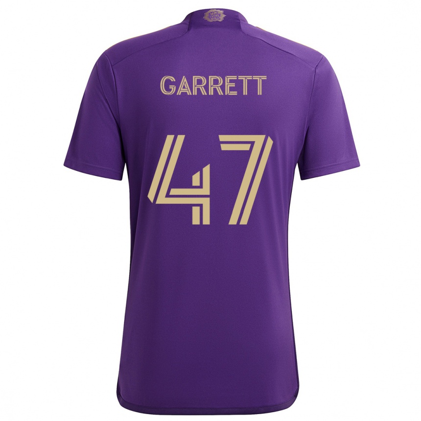 Niño Fútbol Camiseta Ian Garrett #47 Púrpura Amarillo 1ª Equipación 2024/25 Perú