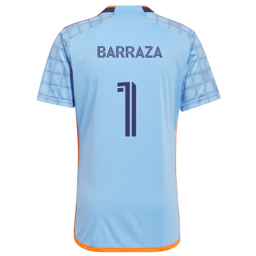 Niño Fútbol Camiseta Luis Barraza #1 Azul Naranja 1ª Equipación 2024/25 Perú