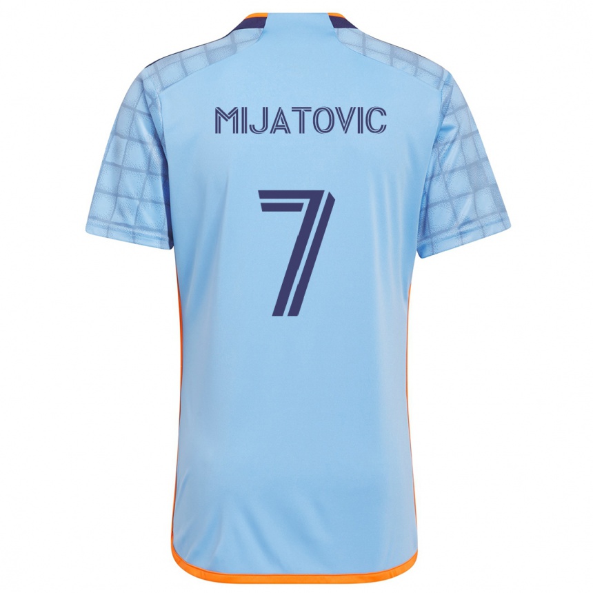 Niño Fútbol Camiseta Jovan Mijatovic #7 Azul Naranja 1ª Equipación 2024/25 Perú