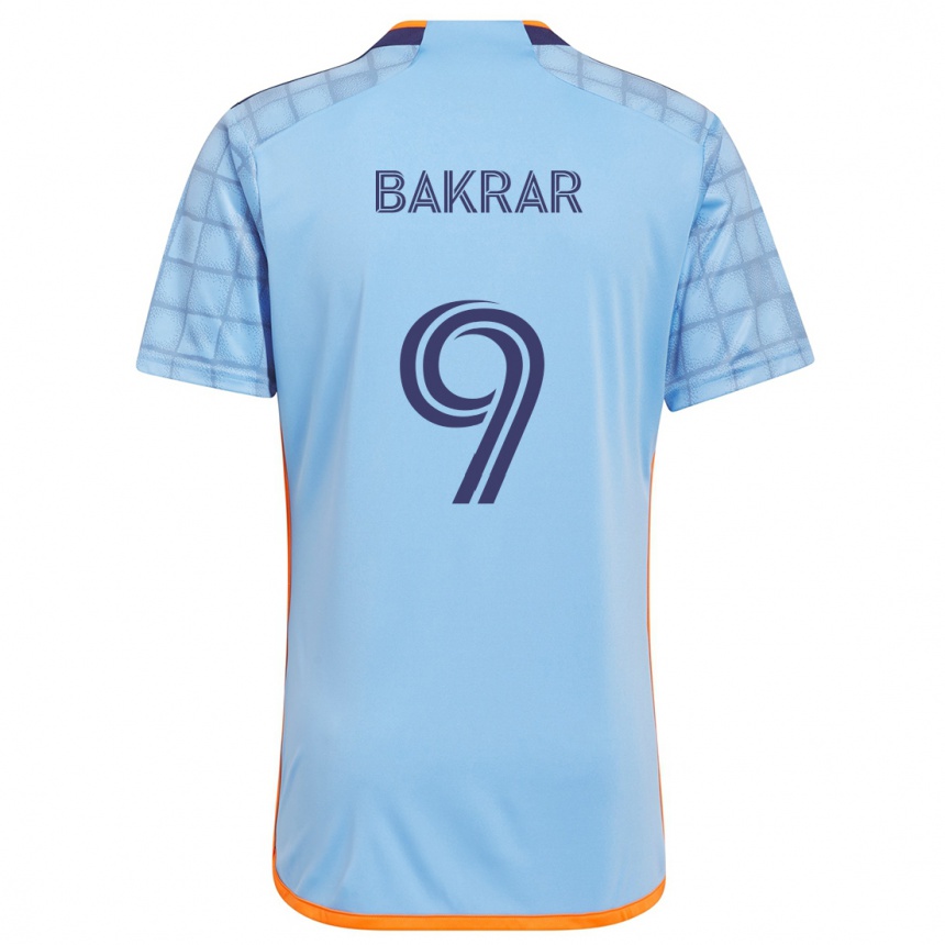 Niño Fútbol Camiseta Monsef Bakrar #9 Azul Naranja 1ª Equipación 2024/25 Perú