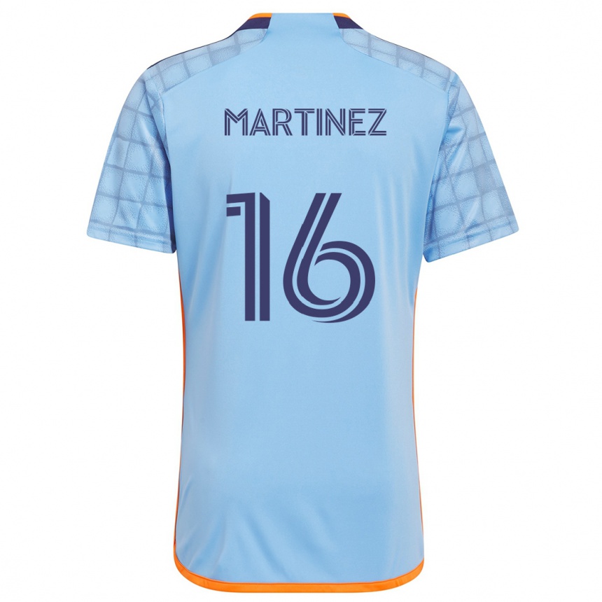 Niño Fútbol Camiseta Alonso Martínez #16 Azul Naranja 1ª Equipación 2024/25 Perú